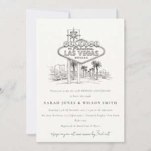 Invitación Boda Aniversario de Boceto de Las Vegas Nevada