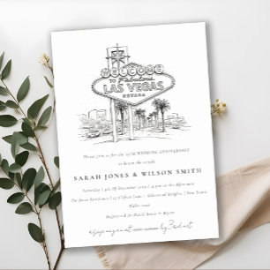 Invitación Boda Aniversario de Boceto de Las Vegas Nevada