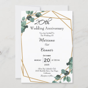 Invitación Boda Aniversario de Verde Esmeralda Fresco 