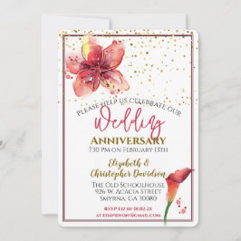 Invitación Boda Aniversario Floral Lily