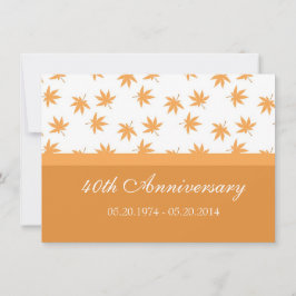 Invitación Boda aniversario gráfico de otoño hojas amarillas