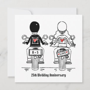 Invitación Boda Aniversario Motocicleta Personalizada para Mo