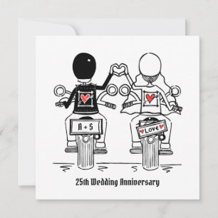 Invitación Boda Aniversario Motocicleta Personalizada para Mo