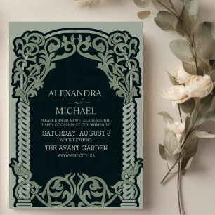 Invitación Boda Antigüa Art Nouveau