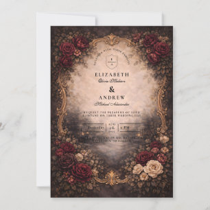 Invitación Boda Antigüa Europea Barroca