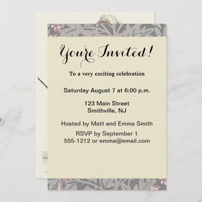 Invitación Boda antigua hombre mujer moda 1823 (Anverso / Reverso)