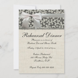 Invitación Boda Antiguo Encaje Lino Blanco Clásico Bonito