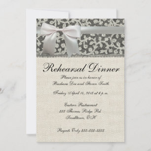 Invitación Boda Antiguo Encaje Lino Blanco Clásico Bonito