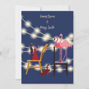 Invitación Boda apasionado de Flamingos