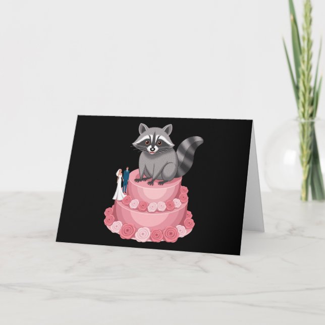 Invitación Boda aplastando a Raccoon Feral Felicitaciones (Anverso)