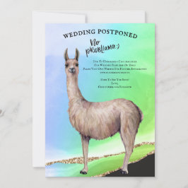 Invitación Boda aplazada de Llama divertida con acuarela y br
