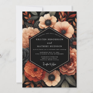 Invitación Boda Apricot Noir Bloom