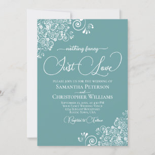 Invitación Boda Aqua Azul Claro Nada Elegante Solo Amor