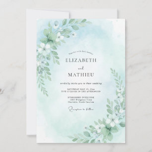 Invitación Boda Aqua Gentle Bloom