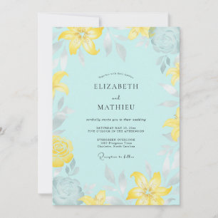 Invitación Boda Aqua Lemon Lily