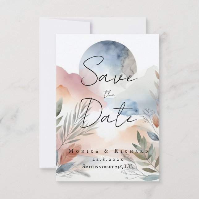 Invitación Boda aquarel (Anverso)
