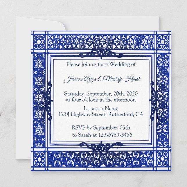 Invitación Boda árabe islámico (Anverso)