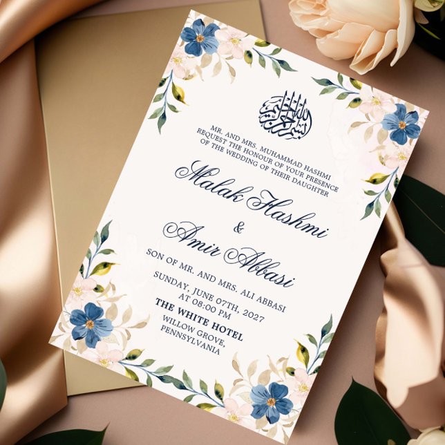 Invitación Boda árabe Nikah floral musulmán (Subido por el creador)