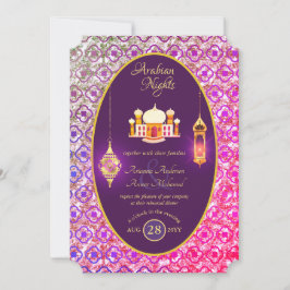 Invitación Boda árabe Pareja Compromiso ensayo Cena
