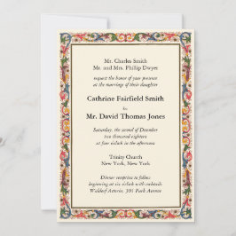 Invitación Boda arábigo floral floral marfil de lujo
