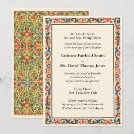 Invitación Boda arábigo floral floral marfil de lujo