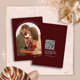 Invitación Boda Arco de Fotos Boho Borgoña