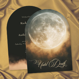 Invitación Boda Arco de Luna Llena Oscura Gótica
