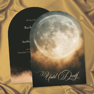 Invitación Boda Arco de Luna Llena Oscura Gótica