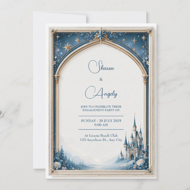 Invitación Boda Arco Gótico del Castillo Celestial de la Mari (Anverso)