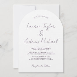 Invitación Boda Arco Moderno Romántico Ciruela Púrpura