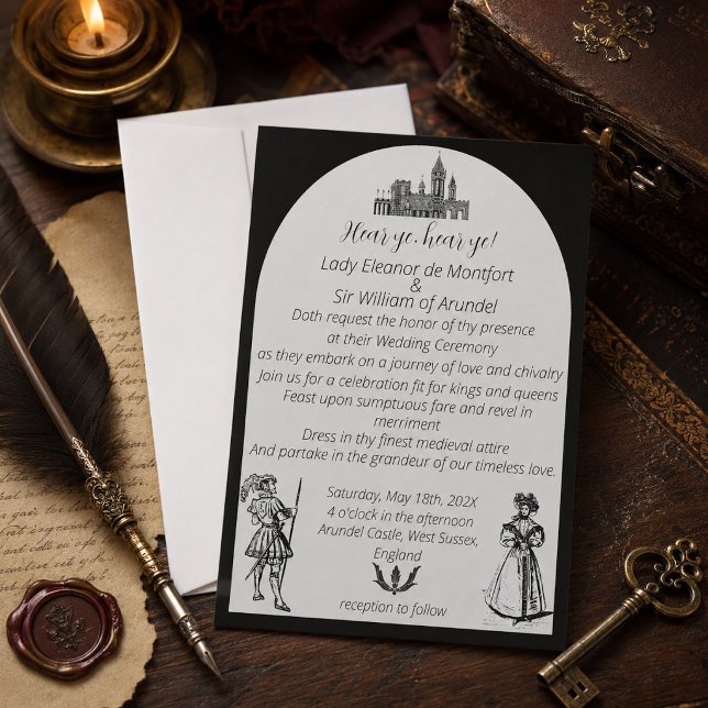 Invitación Boda Arco Negro Renacimiento Medieval (Subido por el creador)