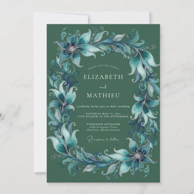 Invitación Boda Arco Verde Esmeralda (Anverso)