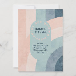 Invitación Boda arcoiris de los años 70