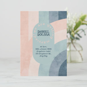 Invitación Boda arcoiris de los años 70