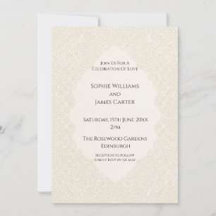 Invitación Boda Art Deco Beige