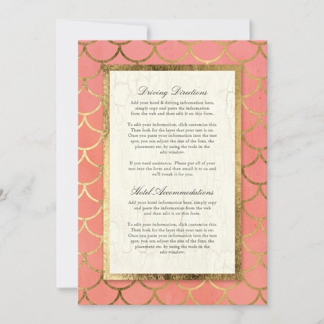 Invitación Boda Art Déco con círculos geométricos de concha e (Anverso)