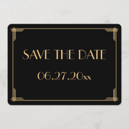 Invitación Boda Art Déco de Gran Gatsby Redonda Guardar la Fe