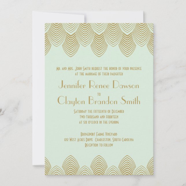 Invitación Boda Art Déco de Vieja 20 (Anverso)