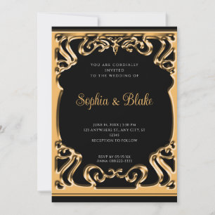 Invitación Boda Art Deco elaborado en blanco y negro