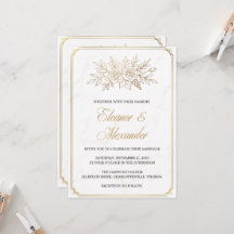 Boda Art Déco elegante de marfil y oro