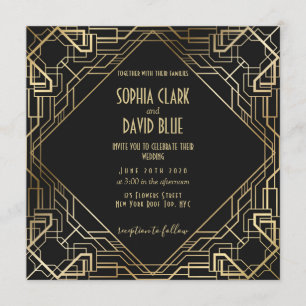 Invitación Boda Art Deco Vintage 20