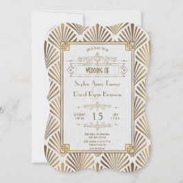 Invitación Boda Art Deco White de los años 20