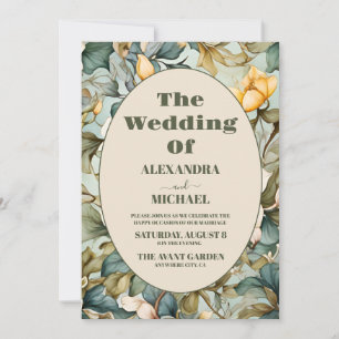 Invitación Boda Art Nouveau Acuarela Blanca Lirio Foto