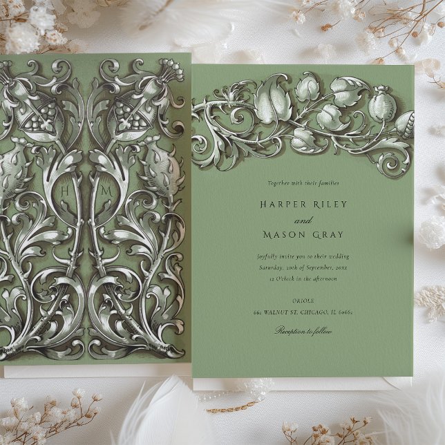 Invitación Boda Art Nouveau Cream Elegance (Subido por el creador)