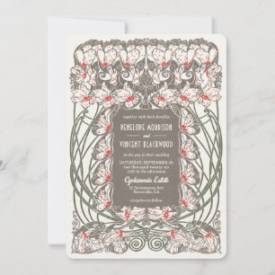 Invitación Boda Art Nouveau Cyclamen Elegance