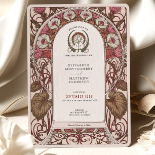 Invitación Boda Art Nouveau de Borgoña y Florencia
