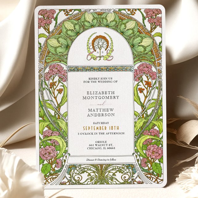 Invitación Boda Art Nouveau de Hydrangeas (Subido por el creador)