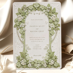 Invitación Boda Art Nouveau de Hydrangeas