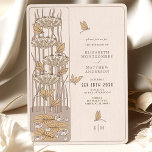 Invitación Boda Art Nouveau de Ivory Dragonfly Belle Epoque<br><div class="desc">Abran el espíritu de romance y expresión artística con nuestra "invitación a la boda de la libélula de estilo Art Nouveau Belle Époque". Inspirándose en la época de la Belle Époque, esta carta captura el exquisito y dinámico arte del movimiento Art Nouveau. Un estanque sereno, enmarcado por una mezcla de...</div>