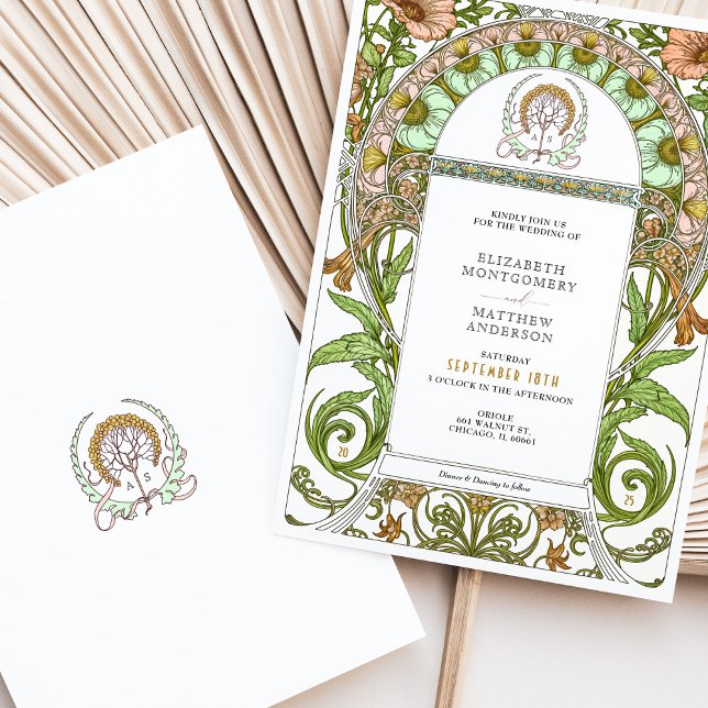 Invitación Boda Art Nouveau de Poppies y Daisies (Subido por el creador)